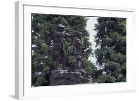 Statue of Sacagawea Guiding Lewis and Clark at Fort Benton, Montana-null-Framed Photographic Print