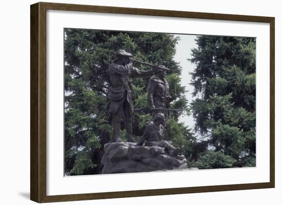 Statue of Sacagawea Guiding Lewis and Clark at Fort Benton, Montana-null-Framed Photographic Print