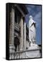 Statue of Saint Crescentinus and View of Facade of Orvieto Cathedral-null-Framed Stretched Canvas