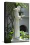 Statue of Saint Francis of Assisi in the Garden of San Diego Mission, California-null-Stretched Canvas