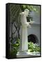 Statue of Saint Francis of Assisi in the Garden of San Diego Mission, California-null-Framed Stretched Canvas