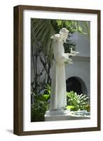 Statue of Saint Francis of Assisi in the Garden of San Diego Mission, California-null-Framed Photographic Print