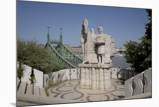 Statue of Saint Stephen Kiraly Near Liberty Bridge, Budapest, Hungary, Europe-Julian Pottage-Mounted Photographic Print