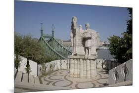 Statue of Saint Stephen Kiraly Near Liberty Bridge, Budapest, Hungary, Europe-Julian Pottage-Mounted Photographic Print