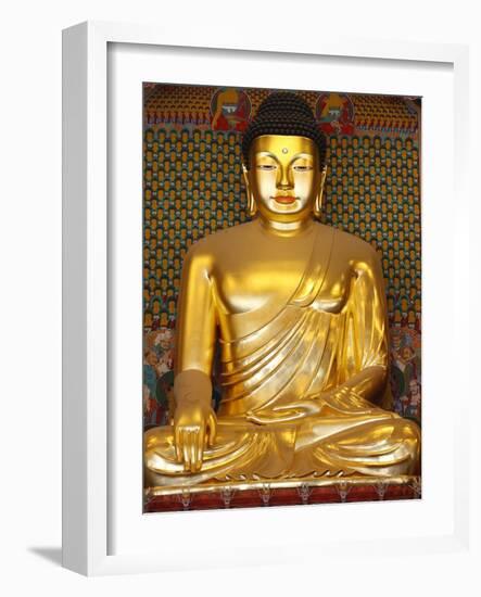 Statue of Sakyamuni Buddha in Main Hall of Jogyesa Temple-Pascal Deloche-Framed Photographic Print