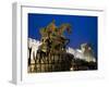 Statue of Saladin Stands in Front of the Citadel, Damascus, Syria-Julian Love-Framed Photographic Print