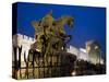 Statue of Saladin Stands in Front of the Citadel, Damascus, Syria-Julian Love-Stretched Canvas