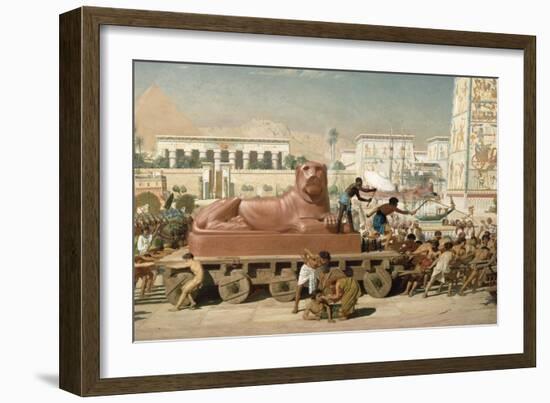 Statue of Sekhmet Being Transported, Detail of Israel in Egypt, 1867 (Detail)-Edward John Poynter-Framed Premium Giclee Print