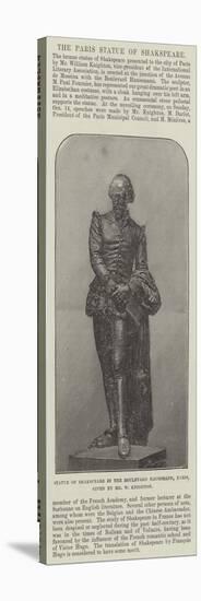 Statue of Shakspeare in the Boulevard Haussmann, Paris, Given by Mr W Knighton-null-Stretched Canvas