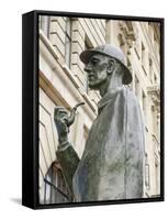 Statue of Sherlock Holmes, Baker Street, London, England-Alex Bartel-Framed Stretched Canvas