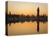 Statue of Shiva Rising Out of a Lake Sur Sagar in the Centre of Vadodara, Gujarat, India, Asia-Mark Chivers-Stretched Canvas