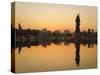 Statue of Shiva Rising Out of a Lake Sur Sagar in the Centre of Vadodara, Gujarat, India, Asia-Mark Chivers-Stretched Canvas