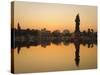 Statue of Shiva Rising Out of a Lake Sur Sagar in the Centre of Vadodara, Gujarat, India, Asia-Mark Chivers-Stretched Canvas