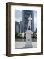 Statue of Sir Stamford Raffles by Boat Quay, Singapore, Southeast Asia, Asia-Fraser Hall-Framed Photographic Print