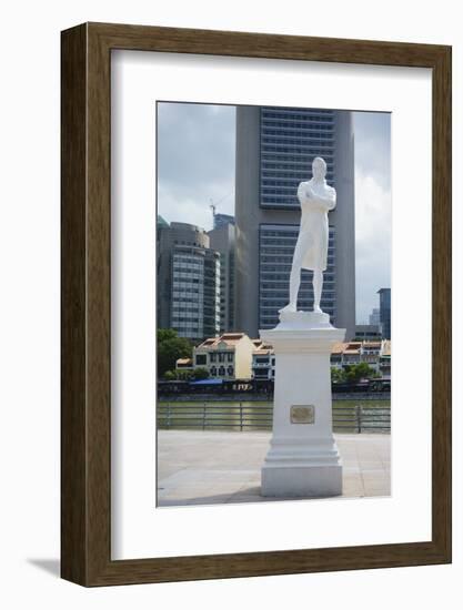 Statue of Sir Stamford Raffles by Boat Quay, Singapore, Southeast Asia, Asia-Fraser Hall-Framed Photographic Print