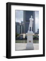 Statue of Sir Stamford Raffles by Boat Quay, Singapore, Southeast Asia, Asia-Fraser Hall-Framed Photographic Print