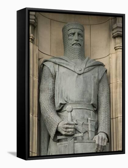 Statue of Sir William Wallace at Entrance to Edinburgh Castle, Edinburgh, Scotland, United Kingdom-Richard Maschmeyer-Framed Stretched Canvas
