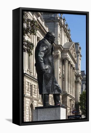 Statue of Sir Winston Churchill-James Emmerson-Framed Stretched Canvas