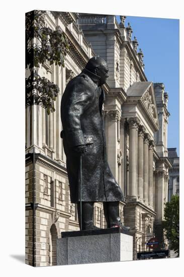 Statue of Sir Winston Churchill-James Emmerson-Stretched Canvas