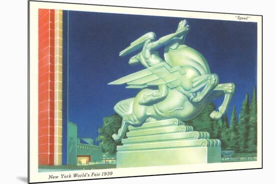 Statue of Speed, New York World's Fair, 1939-null-Mounted Premium Giclee Print