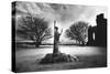 Statue of St Aiden, Lindisfarne Priory, Northumberland, England-Simon Marsden-Stretched Canvas