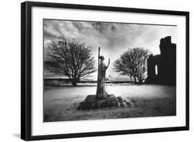 Statue of St Aiden, Lindisfarne Priory, Northumberland, England-Simon Marsden-Framed Giclee Print