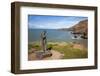 Statue of St. Carannog, Llangrannog Beach, Ceredigion (Cardigan), West Wales, Wales, UK-Billy Stock-Framed Photographic Print