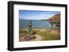 Statue of St. Carannog, Llangrannog Beach, Ceredigion (Cardigan), West Wales, Wales, UK-Billy Stock-Framed Photographic Print