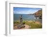 Statue of St. Carannog, Llangrannog Beach, Ceredigion (Cardigan), West Wales, Wales, UK-Billy Stock-Framed Photographic Print