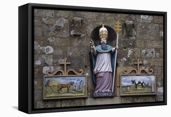 Statue of St Cornelius on Facade of St Cornelius Church-null-Framed Stretched Canvas