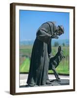 Statue of St. Francis of Assisi at the Viansa Winery, Sonoma County, California, USA-John Alves-Framed Premium Photographic Print
