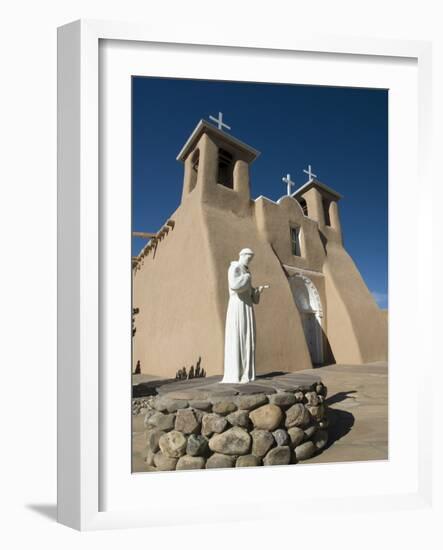 Statue of St. Francis of Assisi, Old Mission of St. Francis De Assisi, Built About 1710, Ranchos De-Richard Maschmeyer-Framed Photographic Print