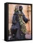 Statue of St. Francis of Assisi, St. Francis Cathedral, City of Santa Fe, New Mexico, USA-Richard Cummins-Framed Stretched Canvas