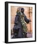 Statue of St. Francis of Assisi, St. Francis Cathedral, City of Santa Fe, New Mexico, USA-Richard Cummins-Framed Photographic Print