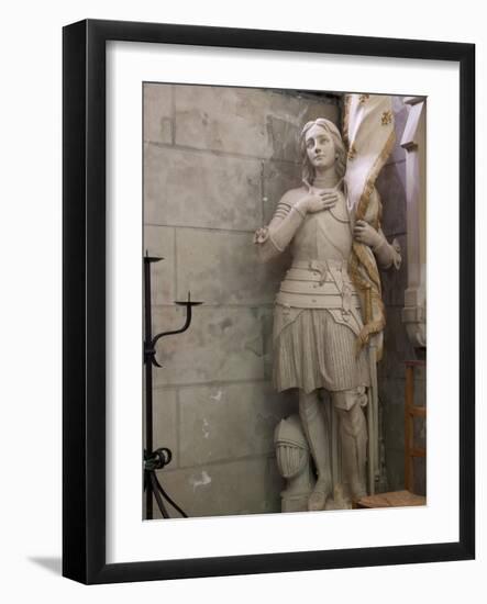 Statue of St. Joan of Arc, Dol Cathedral, Dol De Bretagne, Brittany, France, Europe-Nick Servian-Framed Photographic Print