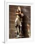 Statue of St. Joan of Arc with Coloured Light from Stained Glass, Church of Notre Dame, Vitre, Brit-Nick Servian-Framed Photographic Print