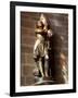 Statue of St. Joan of Arc with Coloured Light from Stained Glass, Church of Notre Dame, Vitre, Brit-Nick Servian-Framed Photographic Print