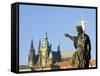 Statue of St. John the Baptist, Dating from 1857, on Charles Bridge, Prague, Czech Republic-Richard Nebesky-Framed Stretched Canvas