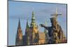 Statue of St. John the Baptist on the Charles Bridge with the Prague Castle and St. Vitus Cathedral-Tom Haseltine-Mounted Photographic Print