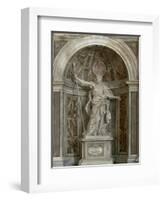 Statue of St. Longinus, at the Base of the Four Pillars Supporting the Dome, 1631-38-Giovanni Lorenzo Bernini-Framed Giclee Print