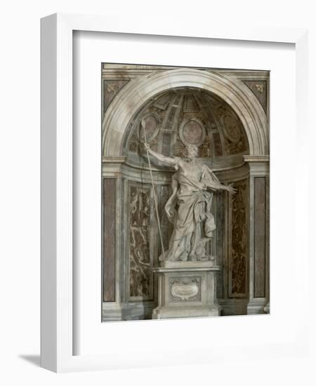 Statue of St. Longinus, at the Base of the Four Pillars Supporting the Dome, 1631-38-Giovanni Lorenzo Bernini-Framed Giclee Print