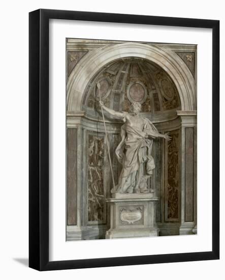 Statue of St. Longinus, at the Base of the Four Pillars Supporting the Dome, 1631-38-Giovanni Lorenzo Bernini-Framed Giclee Print