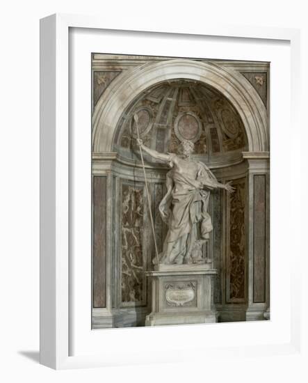 Statue of St. Longinus, at the Base of the Four Pillars Supporting the Dome, 1631-38-Giovanni Lorenzo Bernini-Framed Giclee Print