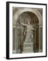 Statue of St. Longinus, at the Base of the Four Pillars Supporting the Dome, 1631-38-Giovanni Lorenzo Bernini-Framed Giclee Print