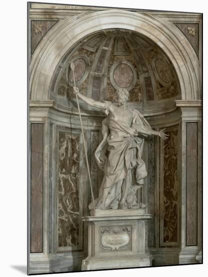 Statue of St. Longinus, at the Base of the Four Pillars Supporting the Dome, 1631-38-Giovanni Lorenzo Bernini-Mounted Giclee Print
