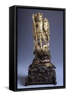Statue of St Michael, Ivory, Italy-null-Framed Stretched Canvas