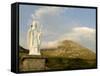 Statue of St. Patrick at the Base of Croagh Patrick Mountain, County Mayo, Connacht, Ireland-Gary Cook-Framed Stretched Canvas