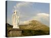 Statue of St. Patrick at the Base of Croagh Patrick Mountain, County Mayo, Connacht, Ireland-Gary Cook-Stretched Canvas