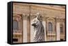 Statue of St. Peter, St. Peter's Piazza, Vatican, Rome, Lazio, Italy, Europe-Simon Montgomery-Framed Stretched Canvas