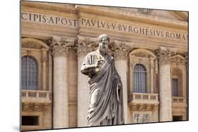 Statue of St. Peter, St. Peter's Piazza, Vatican, Rome, Lazio, Italy, Europe-Simon Montgomery-Mounted Photographic Print